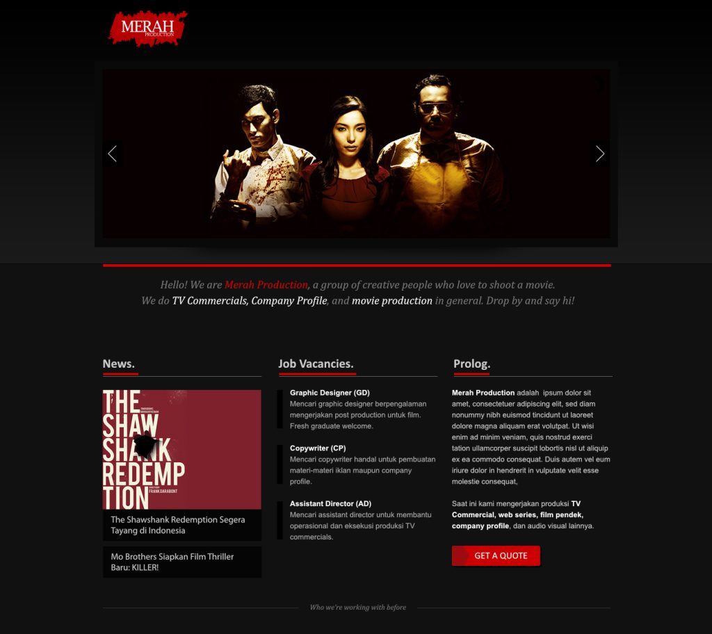 Merah Production: Website Design