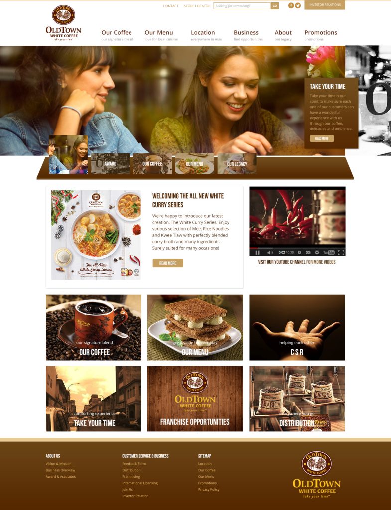 Old Town White Coffee: Website Design